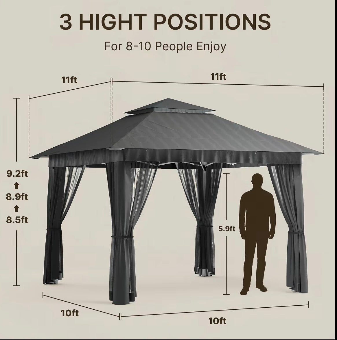 Outdoor 11x11 Pop Up Gazebo Tent